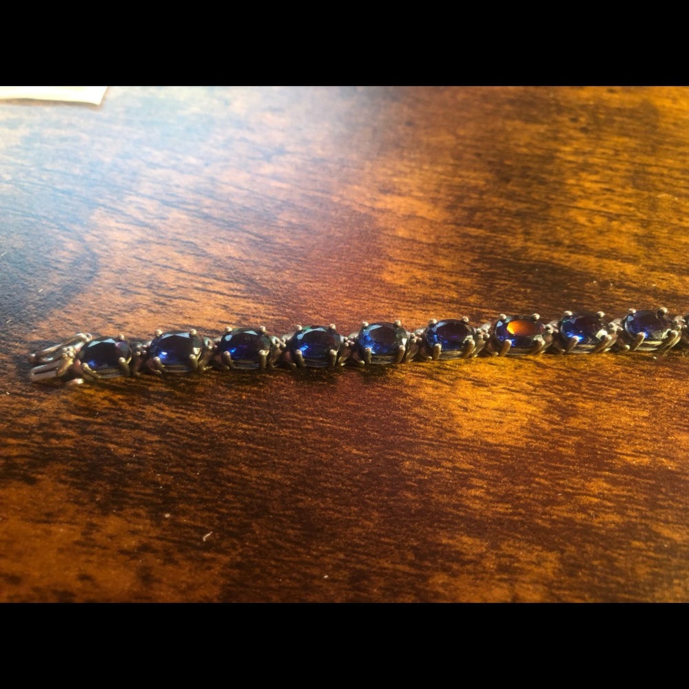 Lab created sapphire bracelet